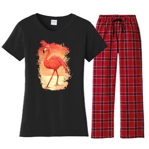 Flamingo Sunset Art Women's Flannel Pajama Set