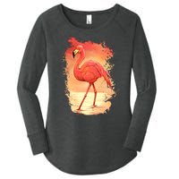 Flamingo Sunset Art Women's Perfect Tri Tunic Long Sleeve Shirt