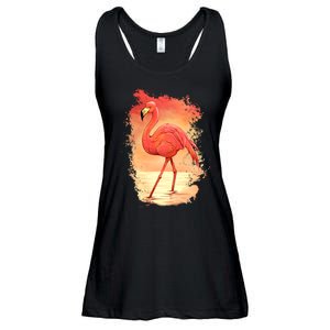 Flamingo Sunset Art Ladies Essential Flowy Tank