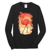 Flamingo Sunset Art Tall Long Sleeve T-Shirt