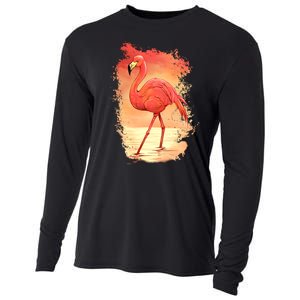 Flamingo Sunset Art Cooling Performance Long Sleeve Crew