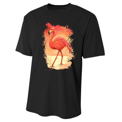 Flamingo Sunset Art Performance Sprint T-Shirt