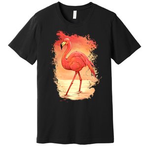 Flamingo Sunset Art Premium T-Shirt