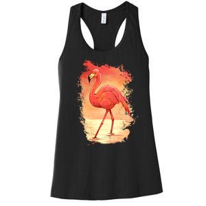 Flamingo Sunset Art Women's Racerback Tank