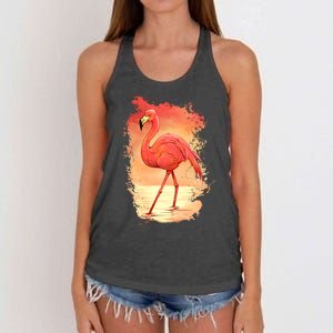 Flamingo Sunset Art Women's Knotted Racerback Tank