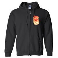 Flamingo Sunset Art Full Zip Hoodie