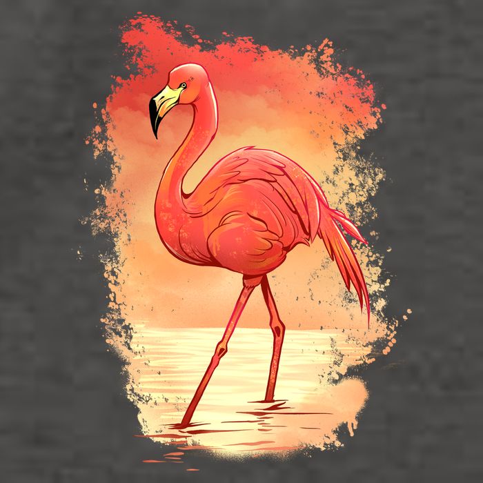 Flamingo Sunset Art Vector Backpack