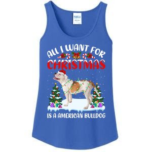 Funny Santa All I Want For Christmas Is A American Bulldog Funny Gift Ladies Essential Tank