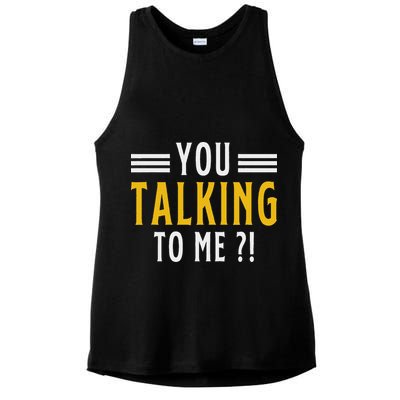 Funny Saying Are You Talking To Me Ladies PosiCharge Tri-Blend Wicking Tank