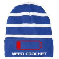 Funny Sarcasm And Crochet For Crocheting Lovers Meaningful Gift Striped Beanie with Solid Band