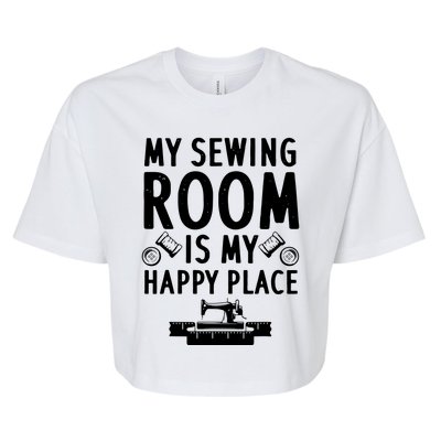 Funny Sewing Art For Men Women Quilting Sewing Machine Lover Bella+Canvas Jersey Crop Tee