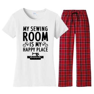 Funny Sewing Art For Men Women Quilting Sewing Machine Lover Women's Flannel Pajama Set