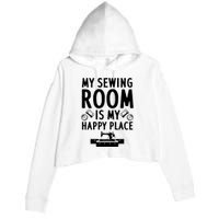 Funny Sewing Art For Men Women Quilting Sewing Machine Lover Crop Fleece Hoodie