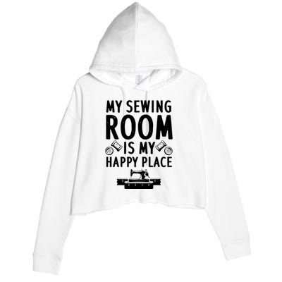 Funny Sewing Art For Men Women Quilting Sewing Machine Lover Crop Fleece Hoodie