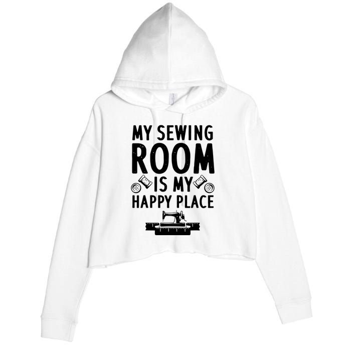 Funny Sewing Art For Men Women Quilting Sewing Machine Lover Crop Fleece Hoodie