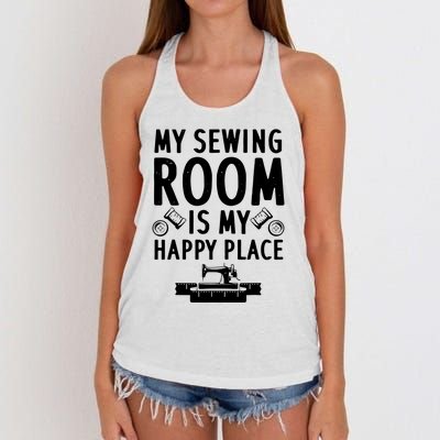 Funny Sewing Art For Men Women Quilting Sewing Machine Lover Women's Knotted Racerback Tank