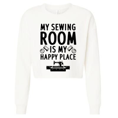 Funny Sewing Art For Men Women Quilting Sewing Machine Lover Cropped Pullover Crew