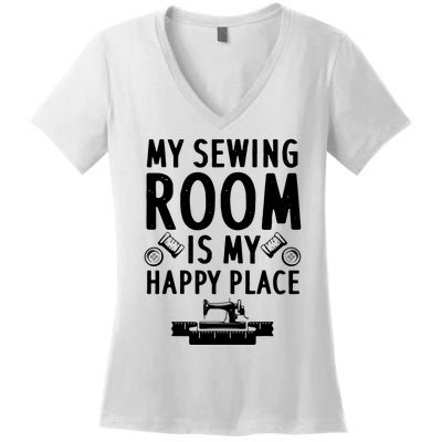 Funny Sewing Art For Men Women Quilting Sewing Machine Lover Women's V-Neck T-Shirt