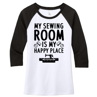 Funny Sewing Art For Men Women Quilting Sewing Machine Lover Women's Tri-Blend 3/4-Sleeve Raglan Shirt