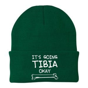 Funny Science And Doctor Puns Joke ItS Going Tibia Okay Knit Cap Winter Beanie