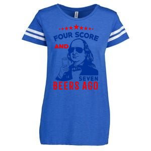 Four Score And Seven Beers Ago 4th Of July USA Merica Enza Ladies Jersey Football T-Shirt