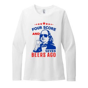 Four Score And Seven Beers Ago 4th Of July USA Merica Womens CVC Long Sleeve Shirt