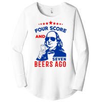 Four Score And Seven Beers Ago 4th Of July USA Merica Women's Perfect Tri Tunic Long Sleeve Shirt