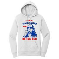 Four Score And Seven Beers Ago 4th Of July USA Merica Women's Pullover Hoodie