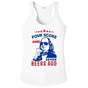 Four Score And Seven Beers Ago 4th Of July USA Merica Ladies PosiCharge Competitor Racerback Tank