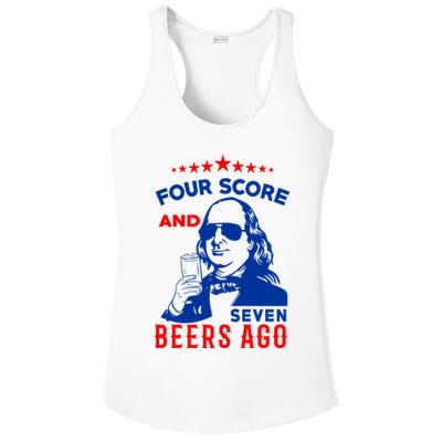 Four Score And Seven Beers Ago 4th Of July USA Merica Ladies PosiCharge Competitor Racerback Tank