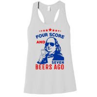 Four Score And Seven Beers Ago 4th Of July USA Merica Women's Racerback Tank