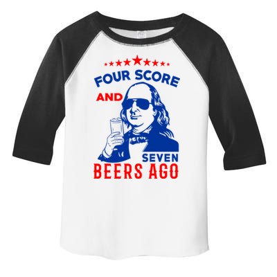 Four Score And Seven Beers Ago 4th Of July USA Merica Toddler Fine Jersey T-Shirt