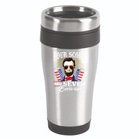 Four Score And 7 Beers Ago 4th Of July Drinking Like Lincoln 16oz Travel Tumbler