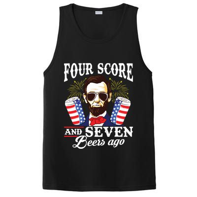 Four Score And 7 Beers Ago 4th Of July Drinking Like Lincoln PosiCharge Competitor Tank