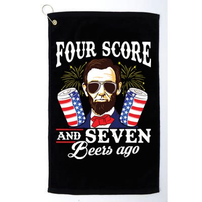 Four Score And 7 Beers Ago 4th Of July Drinking Like Lincoln Golf Towel