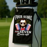 Four Score And 7 Beers Ago 4th Of July Drinking Like Lincoln Golf Towel