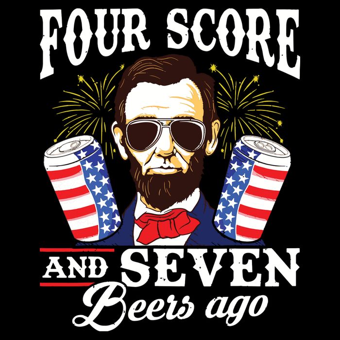 Four Score And 7 Beers Ago 4th Of July Drinking Like Lincoln Cropped Pullover Crew