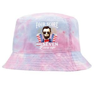 Four Score And 7 Beers Ago 4th Of July Drinking Like Lincoln Tie-Dyed Bucket Hat