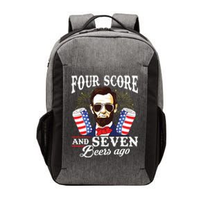 Four Score And 7 Beers Ago 4th Of July Drinking Like Lincoln Vector Backpack