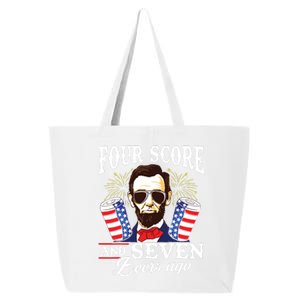 Four Score And 7 Beers Ago 4th Of July Drinking Like Lincoln 25L Jumbo Tote