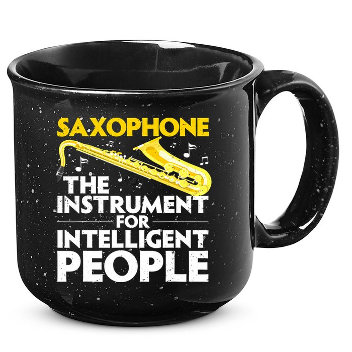 Funny Saxophone Art Sax Lover Saxophone Player 15oz Campfire Ceramic Mug