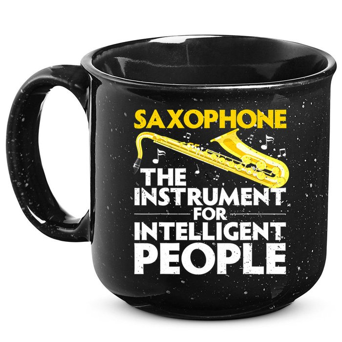 Funny Saxophone Art Sax Lover Saxophone Player 15oz Campfire Ceramic Mug