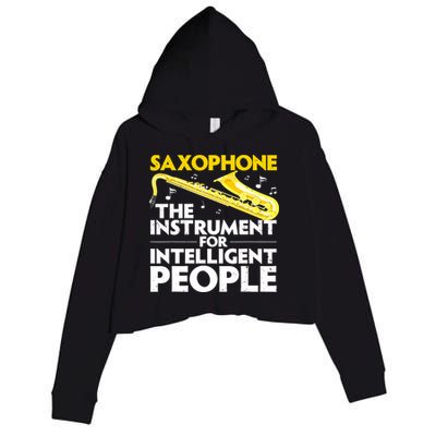 Funny Saxophone Art Sax Lover Saxophone Player Crop Fleece Hoodie