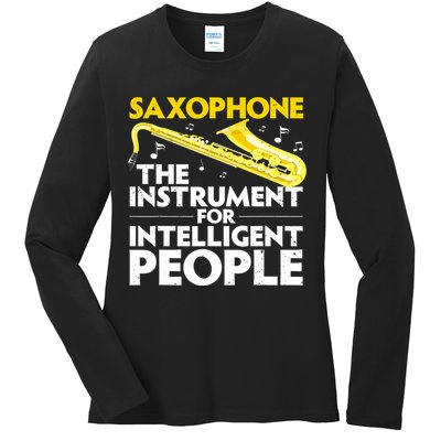Funny Saxophone Art Sax Lover Saxophone Player Ladies Long Sleeve Shirt