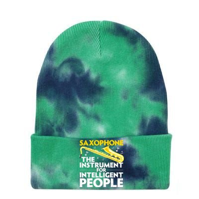 Funny Saxophone Art Sax Lover Saxophone Player Tie Dye 12in Knit Beanie