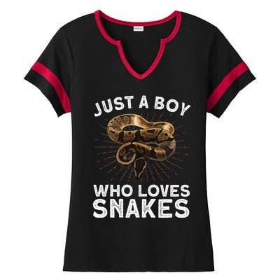 Funny Snake Art Reptile Animal Snake Lover Ladies Halftime Notch Neck Tee