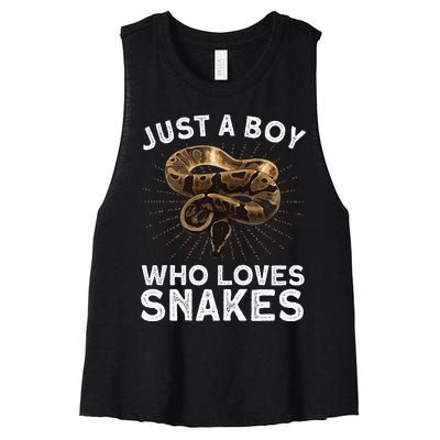 Funny Snake Art Reptile Animal Snake Lover Women's Racerback Cropped Tank