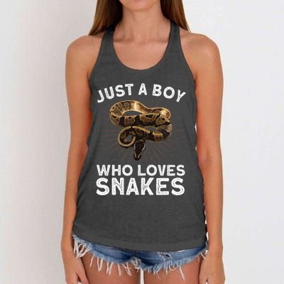 Funny Snake Art Reptile Animal Snake Lover Women's Knotted Racerback Tank