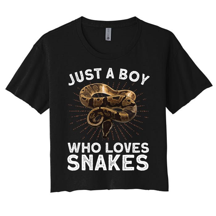 Funny Snake Art Reptile Animal Snake Lover Women's Crop Top Tee