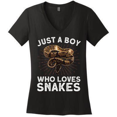 Funny Snake Art Reptile Animal Snake Lover Women's V-Neck T-Shirt